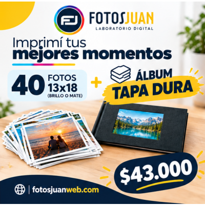 Promo 40 fotos 13x18 + Album